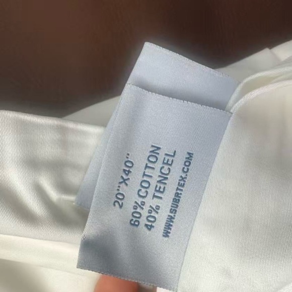 NEW SUBRTEX Luxury Cotton Pillowcase Set for Hair and Skin - Tencel Shams 2-Pack - Picture 3 of 15